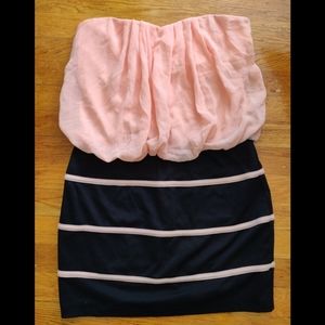 Coral Black Mini Dress